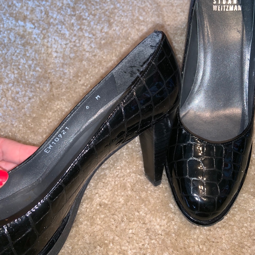 *Worn Once* Stuart Weitzman Patent Croc Heels - image 5
